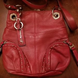 **SALE**B Makowsky red leather crossbody